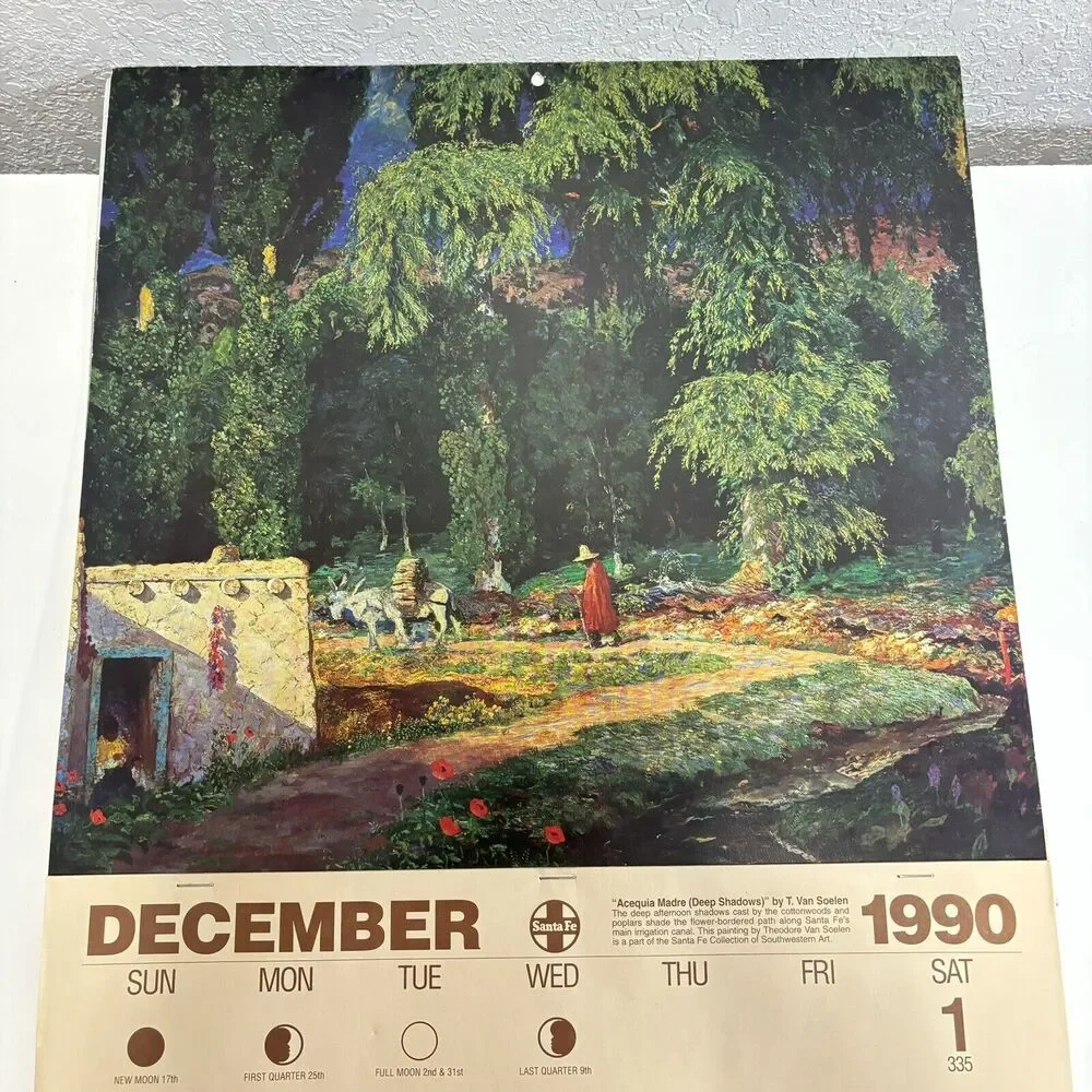 ATSF VTG 1991 Santa Fe Railway Color Calendar Pages Intact Artwork Soelen
